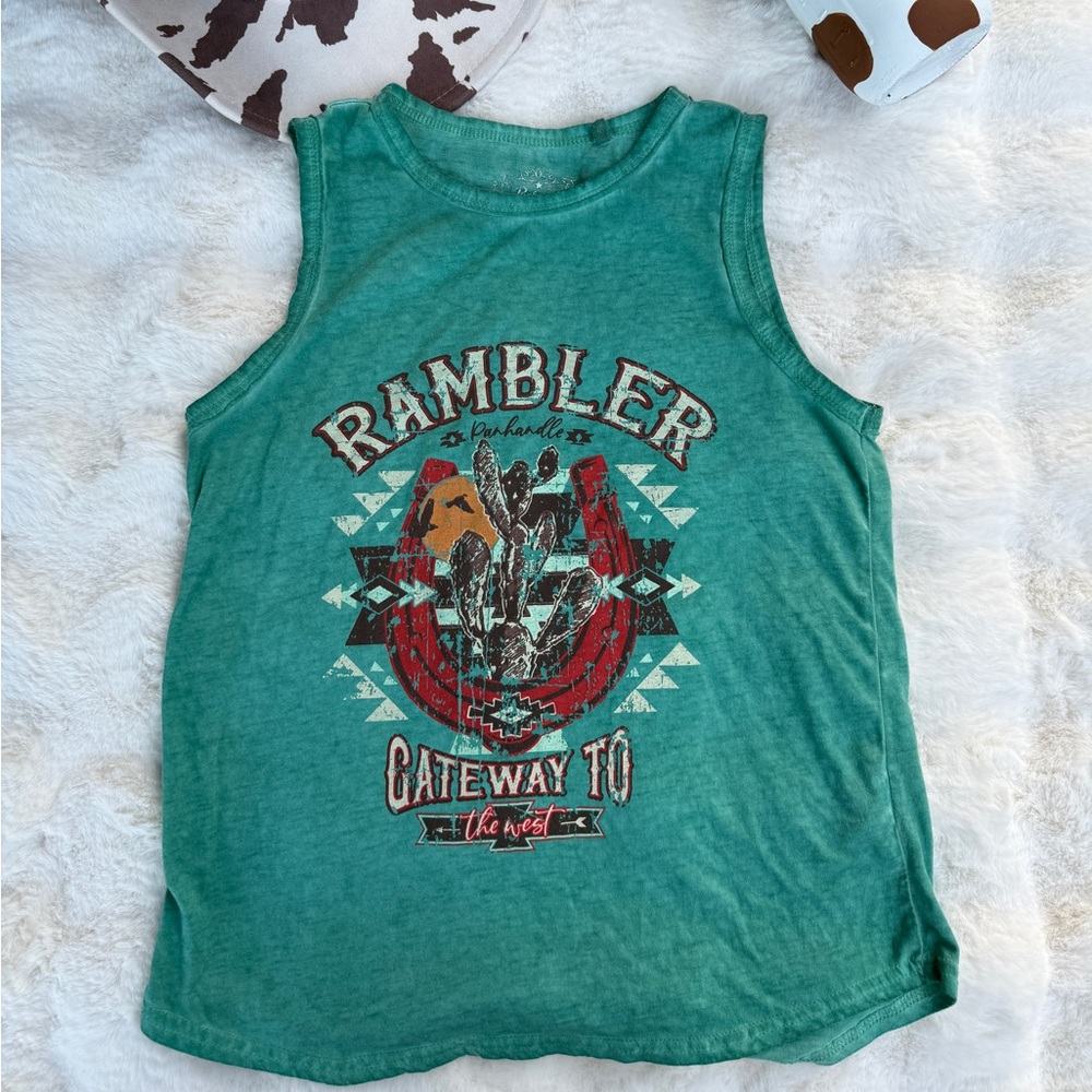 Sleeveless Teal western Tank